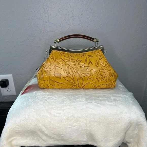 Patricia Nash Mustard Floral Embossed - Picture 10 of 13